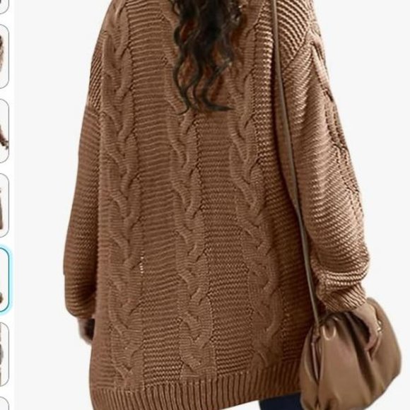 Oversized Chunky Open Front (Grandpa)Cardigan Sweaters Cable Knit - Picture 4 of 4